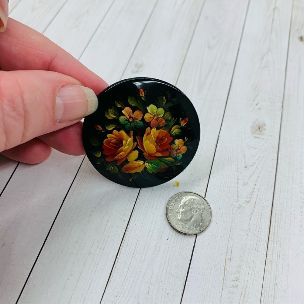 Handpainted Russian Vintage Brooch